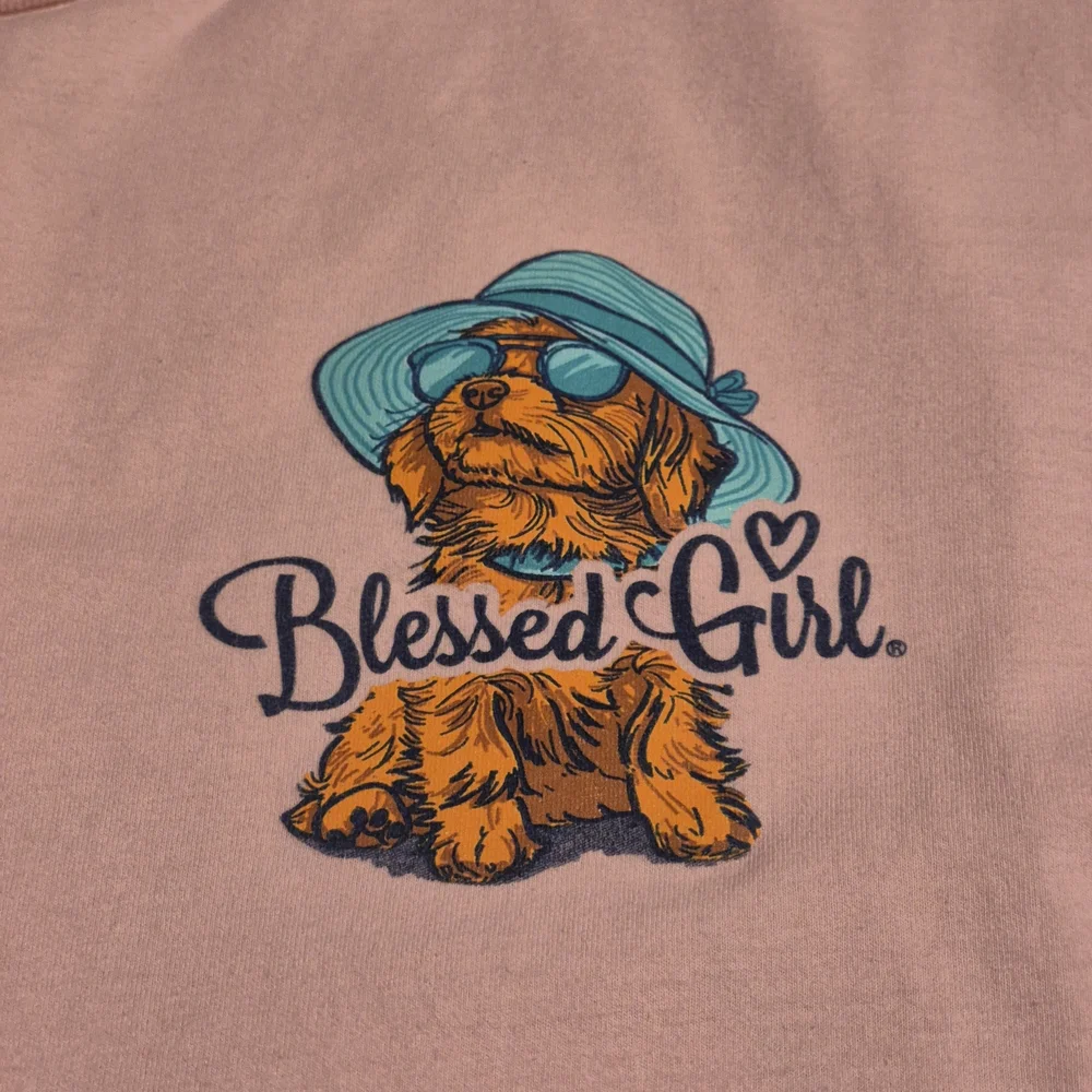 Blessed Girl Size 2X Pink Short Sleeve Tee - Picture 2 of 6